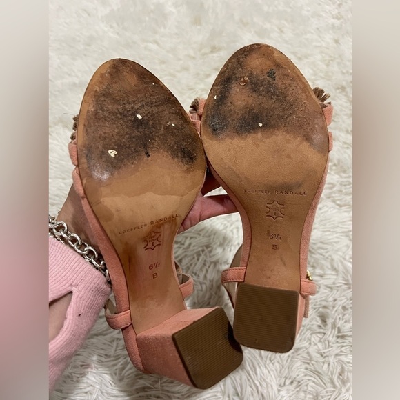 Loeffler Randall Layla suede Pom-Pom Sandal - size 6.5 - Picture 9 of 10